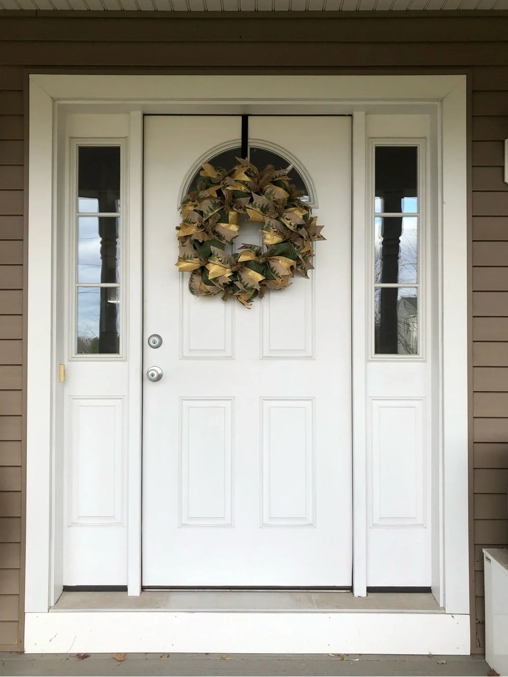 Handmade Festive Gold and Green Holiday Wreath